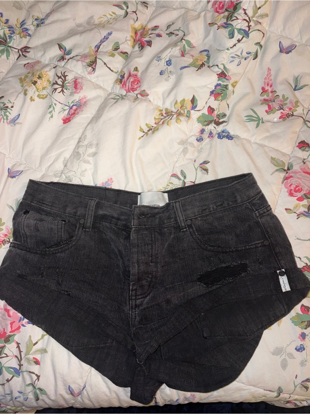 One Teaspoon Black Distressed Women’s Denim Shorts